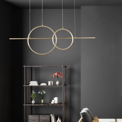 LED-kroonluchter met kabel LAURA LED/42W/230V goudkleurig
