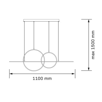 LED-kroonluchter met kabel LAURA LED/42W/230V goudkleurig
