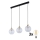 LED-kroonluchter met kabelophanging DEVON 3xE27/15W/230V zwart/helder