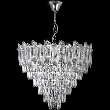 LED-kroonluchter met ketting 11xE27/60W/230V + 7xLED/6W, Ø 60 cm, glanzend chroom