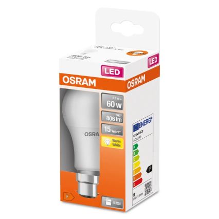 LED Lamp A60 B22d/8,5W/230V 2700K - Osram