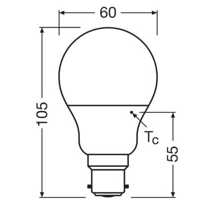 LED Lamp A60 B22d/8,5W/230V 2700K - Osram