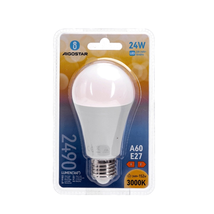 LED-lamp A60 E27/24W/230V 3000K - Aigostar