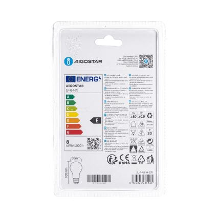 LED-lamp A60 E27/8W/230V 330° 2700K - Aigostar