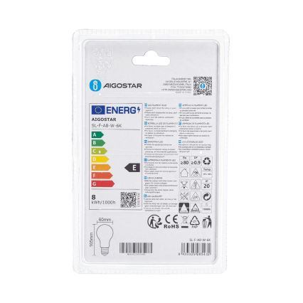LED-lamp A60 E27/8W/230V 330° 6500K - Aigostar