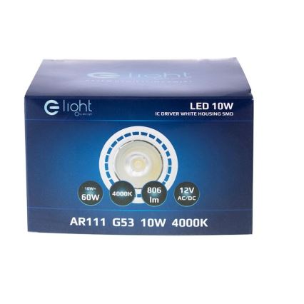 LED Lamp AR111 G53 / 10W / 230V 4000K