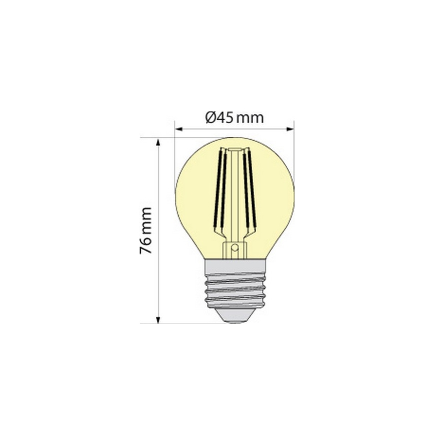 LED Lamp CLASIC AMBER G45 E27/4W/230V 2200K -  Brilagi