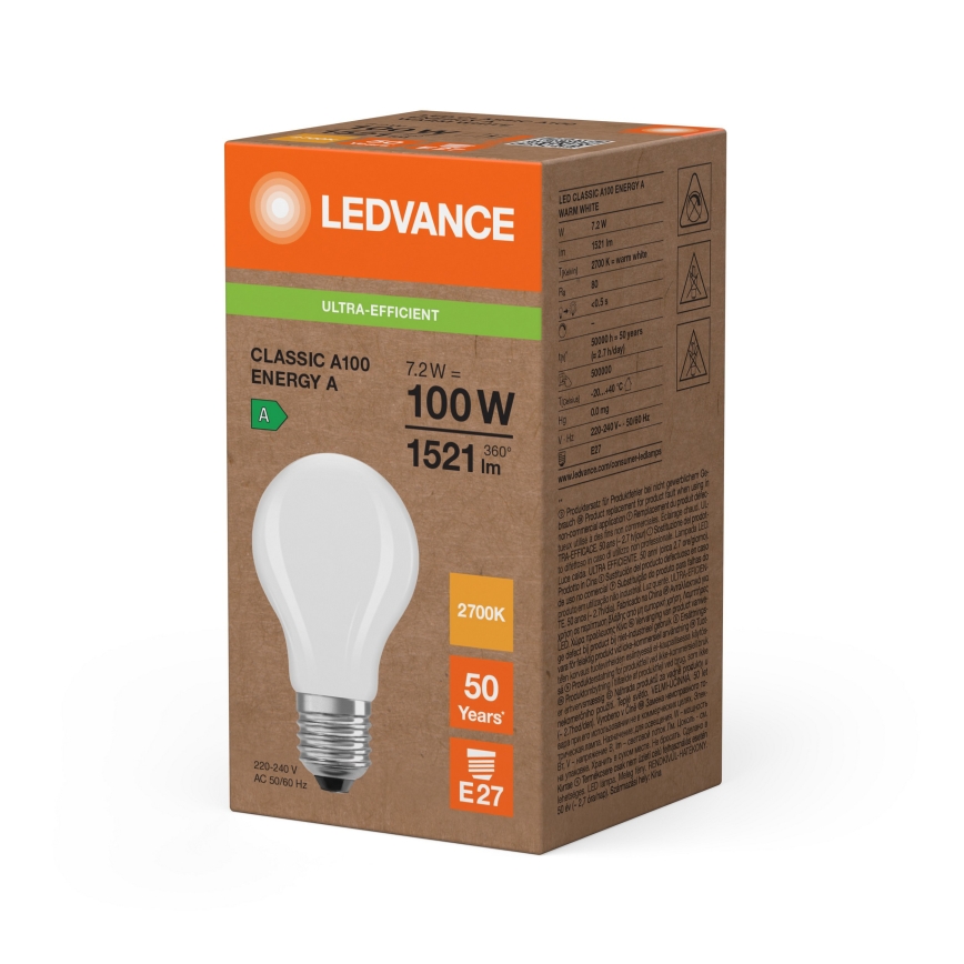 LED-lamp CLASSIC FILAMENT A60 E27/7,2W/230V 2700K - Ledvance