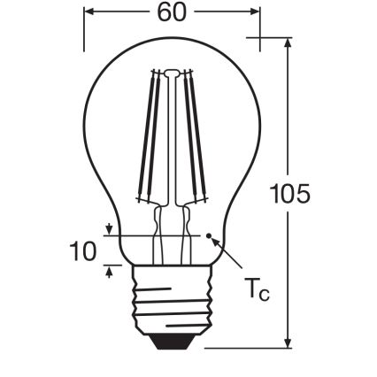 LED-lamp CLASSIC FILAMENT A60 E27/7,5W/230V 2700K - Ledvance
