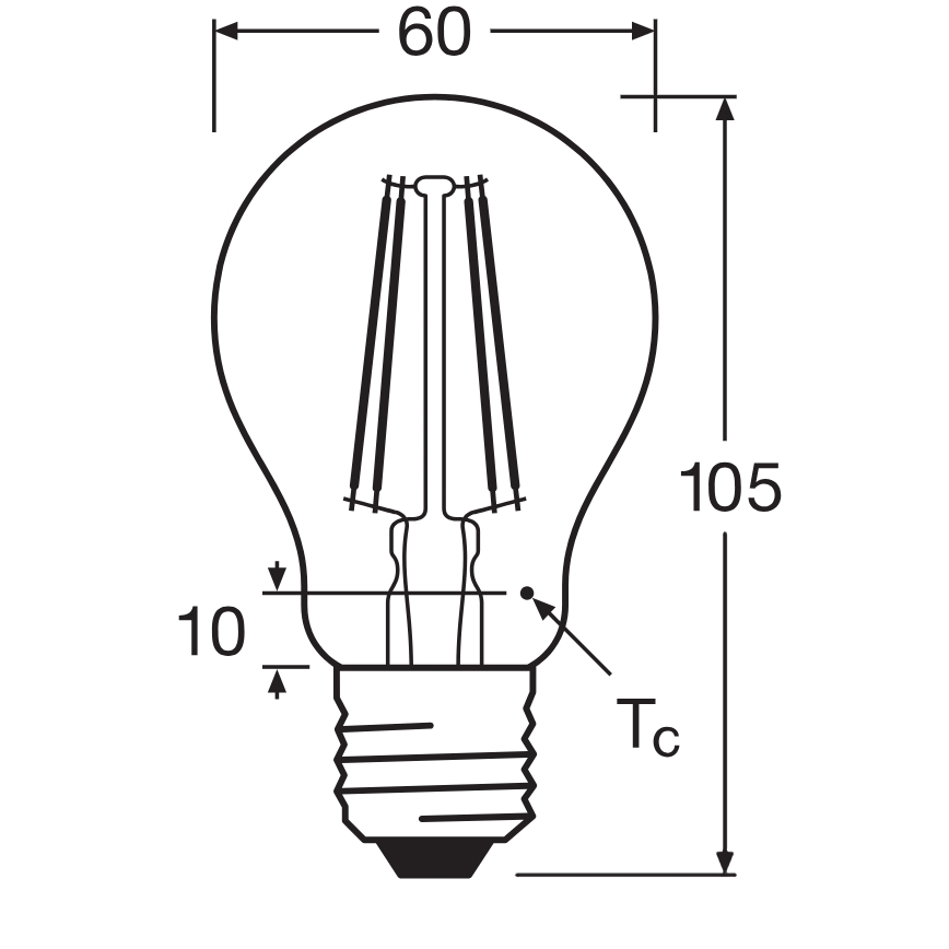 LED-lamp CLASSIC FILAMENT A60 E27/7,5W/230V 2700K - Ledvance