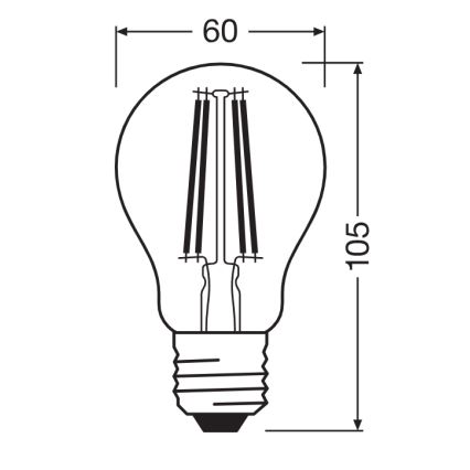 LED-lamp CLASSIC FILAMENT A60 E27/7W/230V 2700K - Ledvance