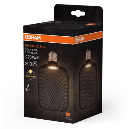 LED Lamp DECOR FLAT E27/3,5W/230V 2700K zwart - Osram