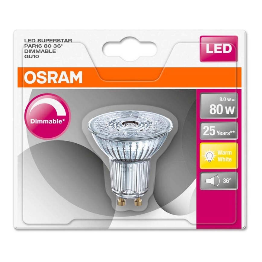 LED Lamp dimbaar GU10/7,2W/230V 2700K - Osram