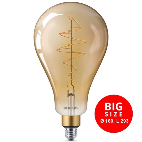 grafisch hoofdonderwijzer protest LED Lamp dimbaar VINTAGE Philips A160 E27/6,5W/230V | Lumimania
