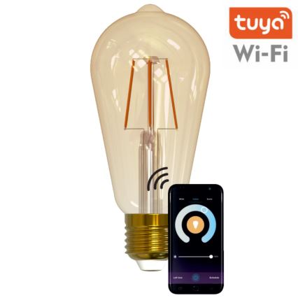 LED Lamp dimbaar VINTAGE ST64 E27/5,5W/230V 1800-2700K Wi-fi Tuya