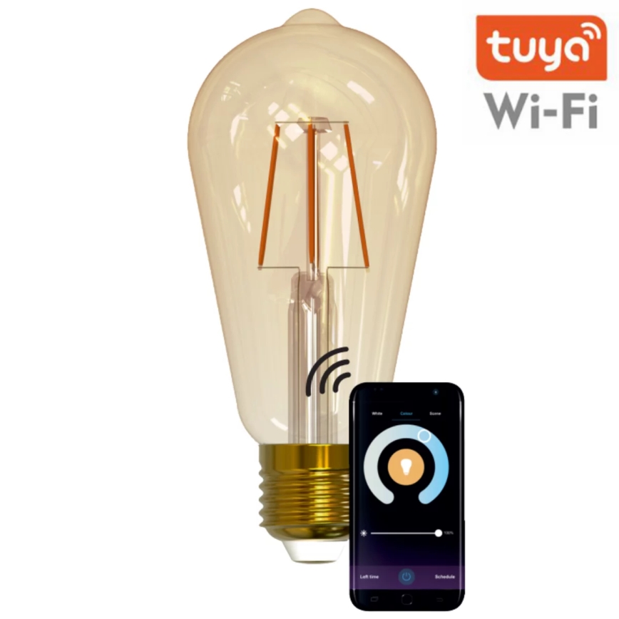 LED Lamp dimbaar VINTAGE ST64 E27/5,5W/230V 1800-2700K Wi-fi Tuya