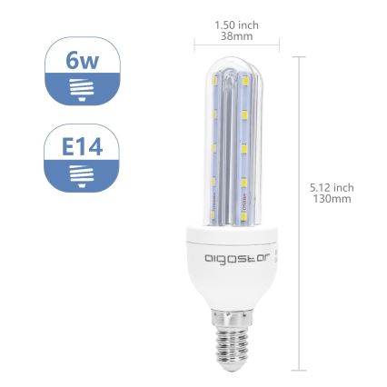 LED Lamp E14/6W/230V 6500K - Aigostar