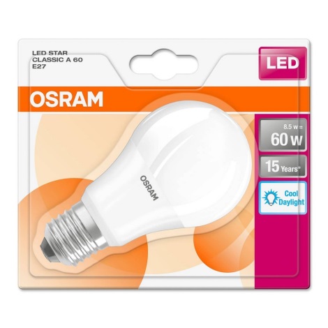 LED Lamp E27/8,5W/230V 6500K - Osram
