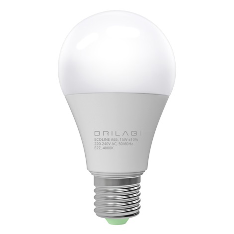 LED Lamp ECOLINE A65 E27/15W/230V 4000K - Brilagi