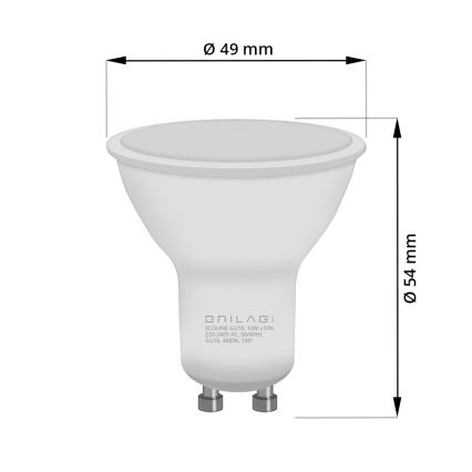 LED Lamp ECOLINE GU10/6W/230V 4000K - Brilagi