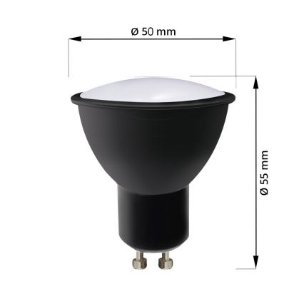 LED Lamp ECOLINE GU10/6W/230V 4000K zwart - Brilagi