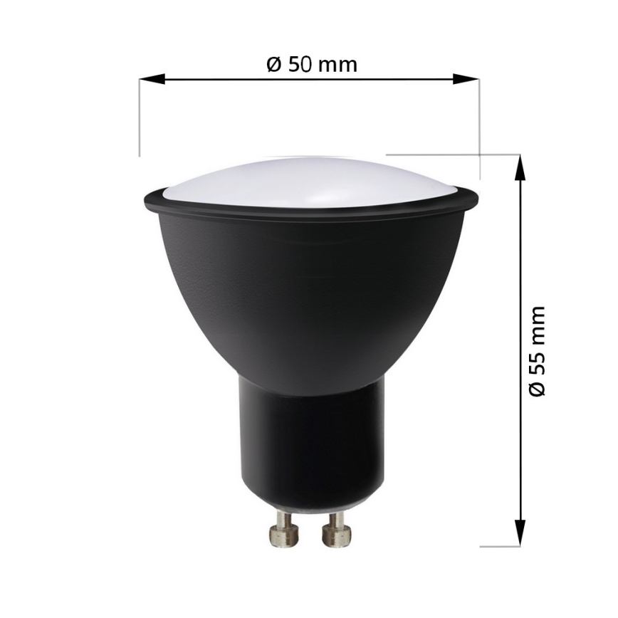 LED Lamp ECOLINE GU10/6W/230V 4000K zwart - Brilagi