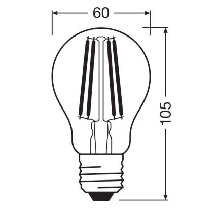 LED Lamp FILAMENT A100 E27/11W/230V 4000K - Osram
