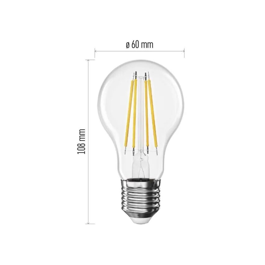LED Lamp FILAMENT A60 E27/3,8W/230V 2700K