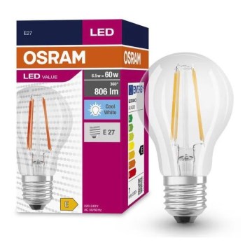 LED Lamp FILAMENT A60 E27/6,5W/230V 4000K - Osram