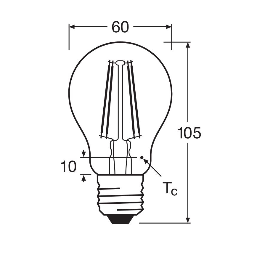 LED Lamp FILAMENT A60 E27/6,5W/230V 4000K - Osram