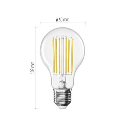 LED Lamp FILAMENT A60 E27/7,2W/230V 4000K Energieklasse A