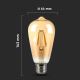 LED Lamp FILAMENT AMBER ST64 E27/8W/230V 2200K