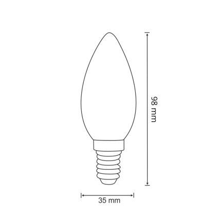 LED Lamp FILAMENT C37 E14/2W/230V 3000K