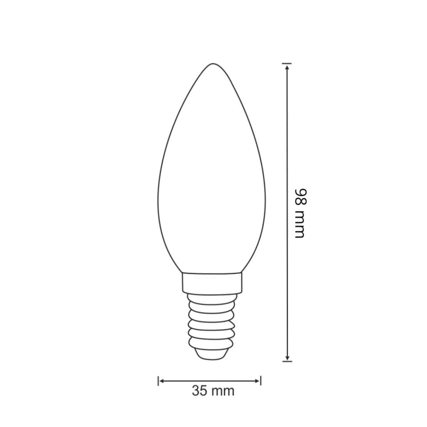 LED Lamp FILAMENT C37 E14/2W/230V 3000K