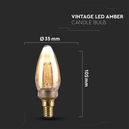 LED Lamp FILAMENT E14/2W/230V 1800K Art Edition