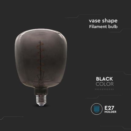 LED Lamp FILAMENT E27/4W/230V zwart