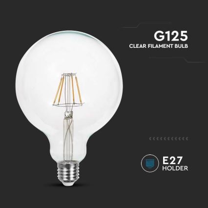 LED Lamp FILAMENT G125 E27/10W/230V 3000K