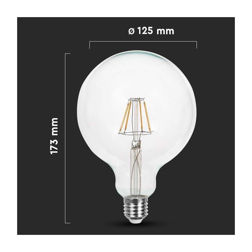 LED Lamp FILAMENT G125 E27/10W/230V 4000K