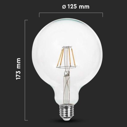 LED Lamp FILAMENT G125 E27/10W/230V 6400K