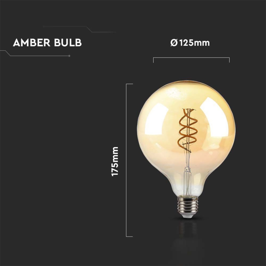 LED Lamp FILAMENT G125 E27/6W/230V 1800K