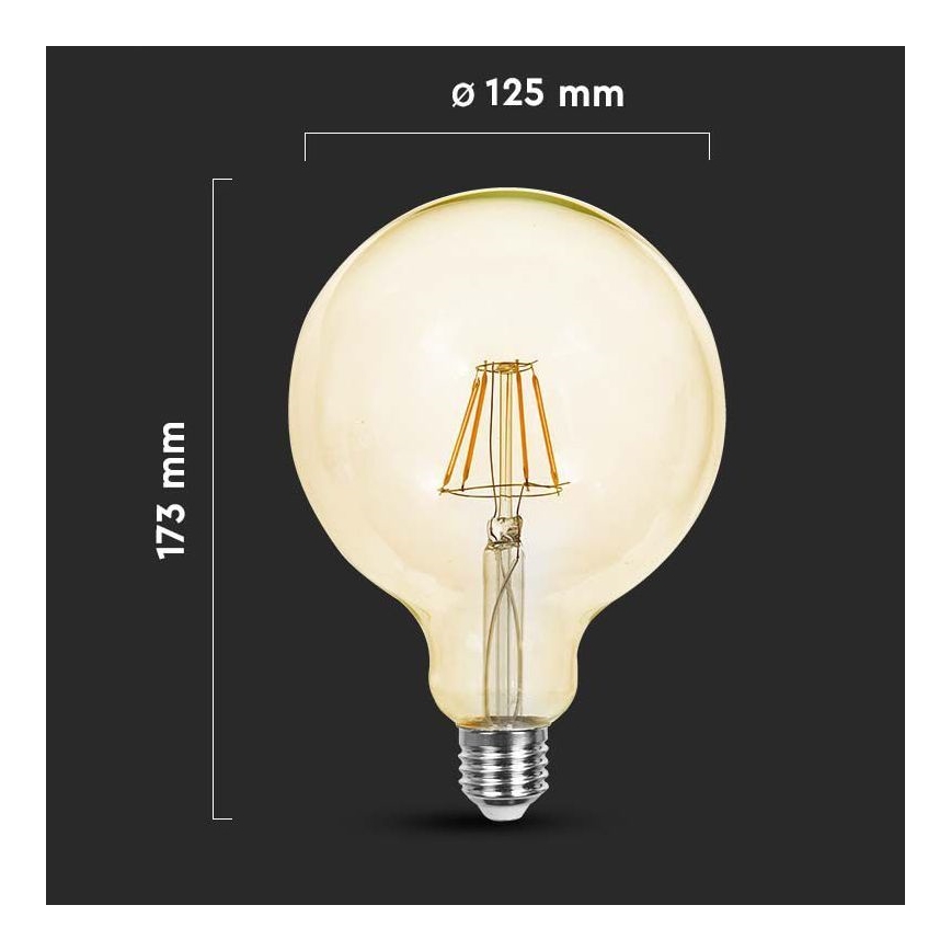 LED Lamp FILAMENT G125 E27/6W/230V 2200K