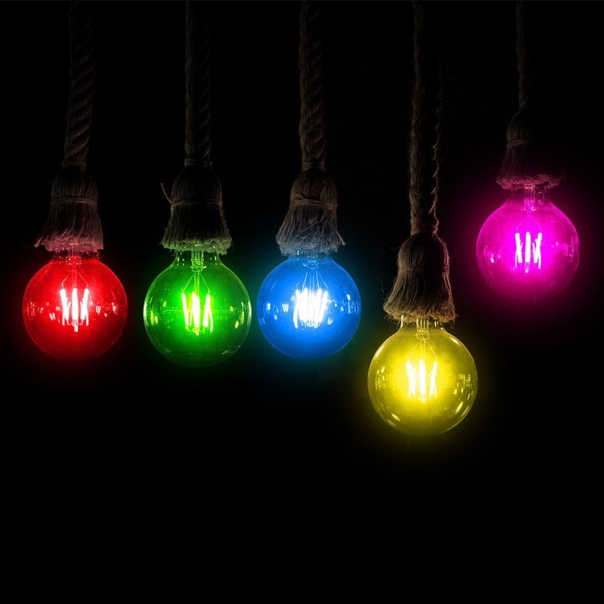 LED Lamp FILAMENT G45 E27/2W/230V blauw