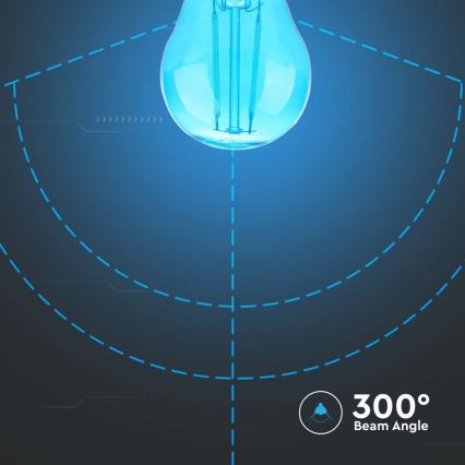 LED Lamp FILAMENT G45 E27/2W/230V blauw