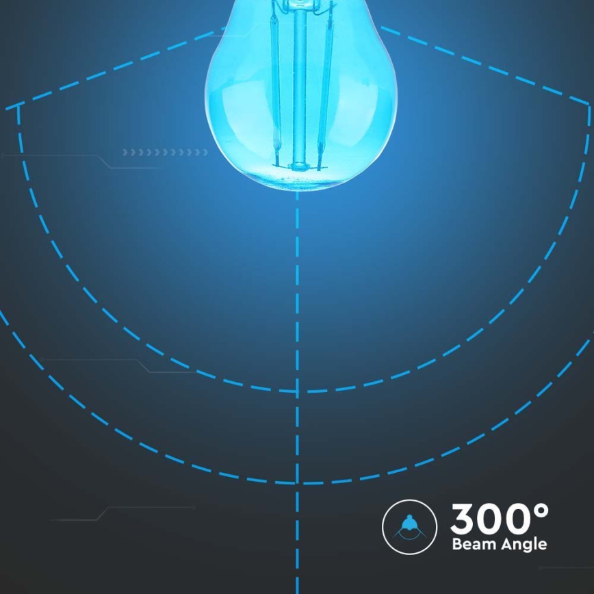 LED Lamp FILAMENT G45 E27/2W/230V blauw