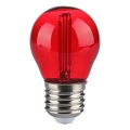 LED Lamp FILAMENT G45 E27/2W/230V rood