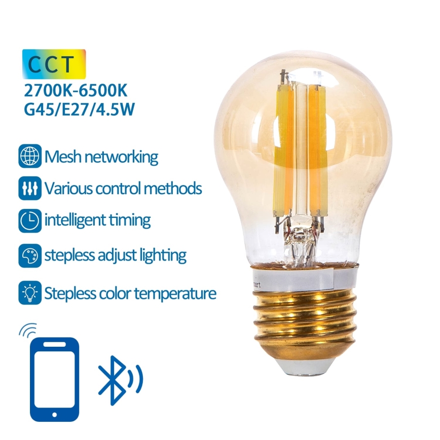 Dimbare LED Lamp FILAMENT MESH Smart G45 E27/4,5W/230V 2700-6500K - Aigostar