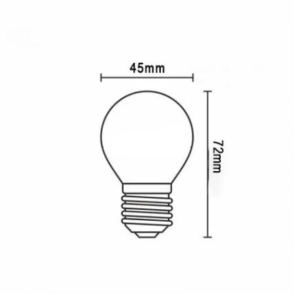 LED Lamp FILAMENT G45 E27/4W/230V 3000K