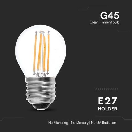 LED Lamp FILAMENT G45 E27/6W/230V 4000K