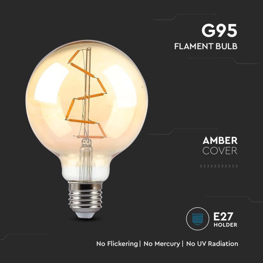 LED Lamp FILAMENT G95 E27/4W/230V 2200K