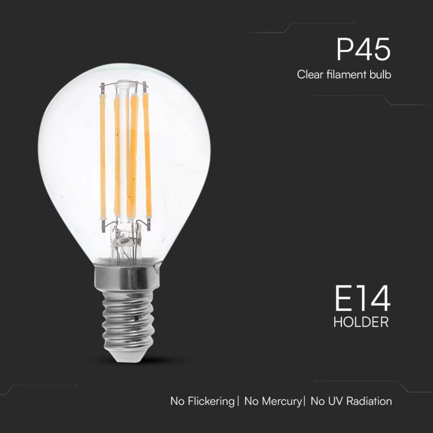 LED Lamp FILAMENT P45 E14/6W/230V 6500K